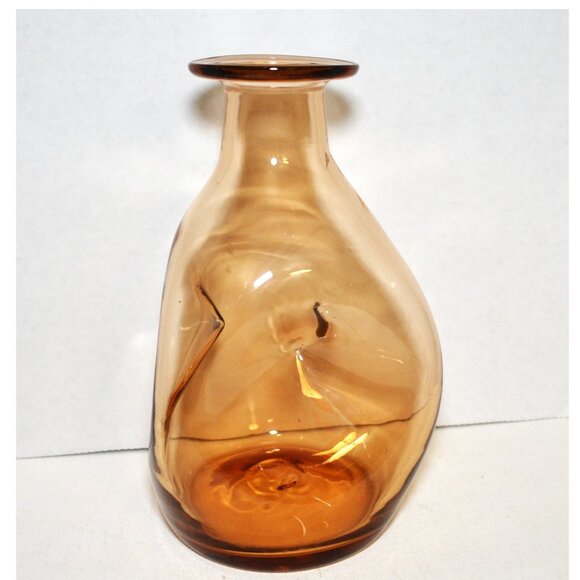Vintage Hand Blown Pinch Glass Decanter Home Decor Barware - Picture 1 of 3